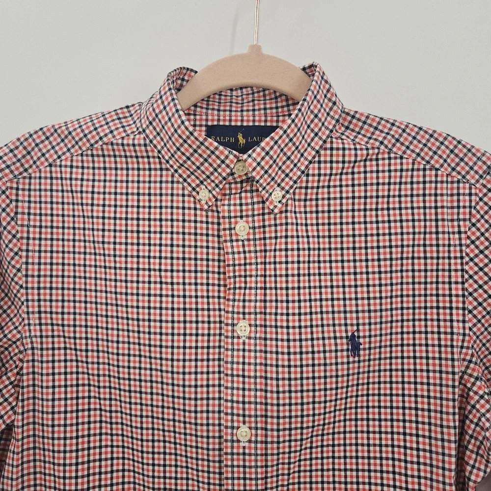 Ralph Lauren‎ Shirt Boys Large 14-16 Button Down Preppy Check Dress Casual